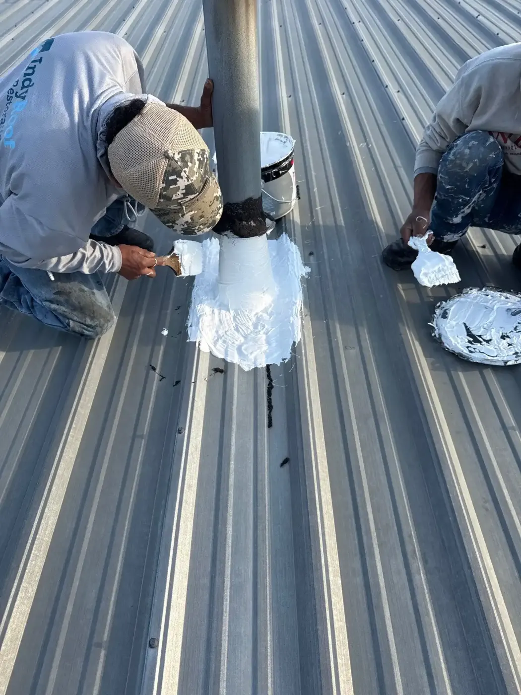Storm damage documentation on a Shadeland commercial building